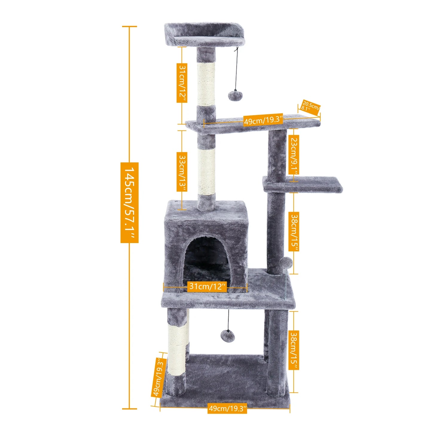 Cat Tree Condo with Scratch Post and Climbing Toys - Health and Tech Solutions 25