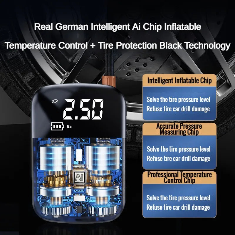 Car Air Pump Air Compressor 12V 150PSI Portable Tire Inflator - Health and Tech Solutions 25