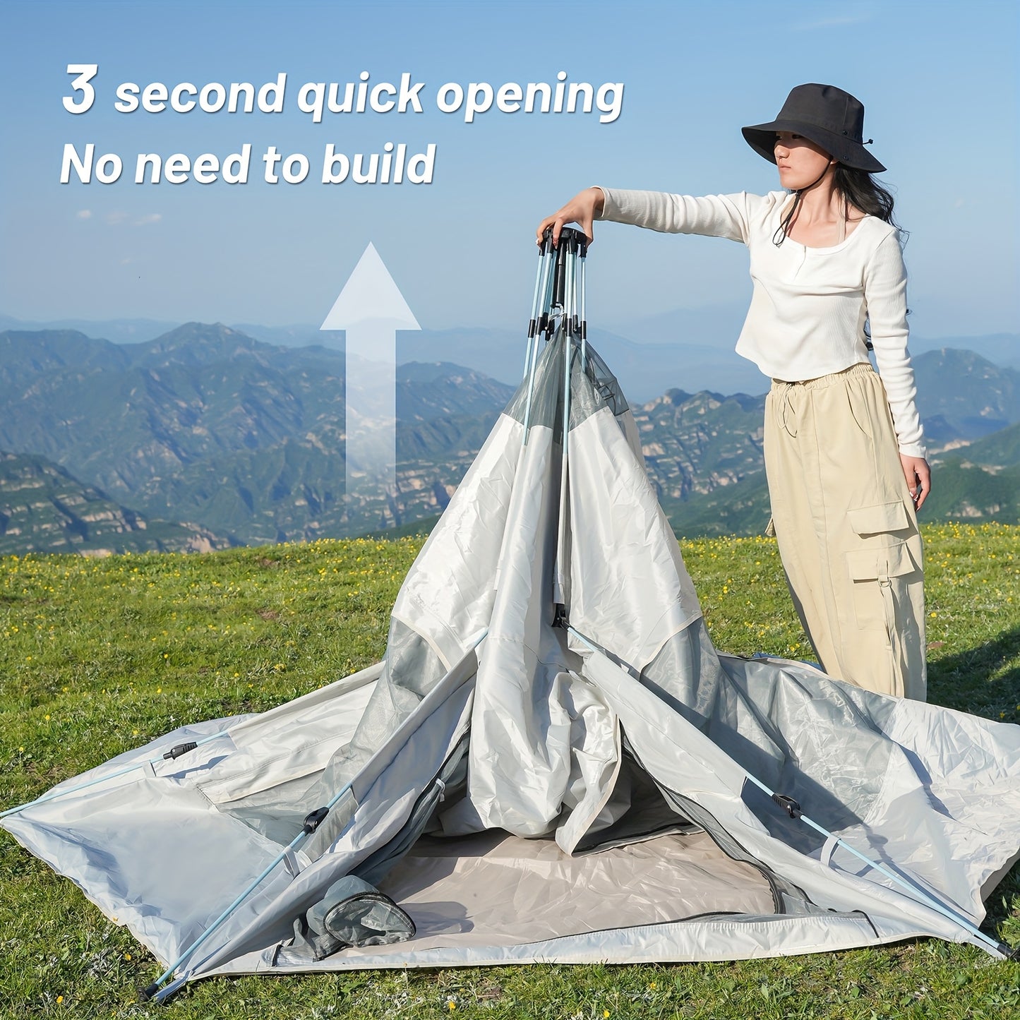 Pakicetus Hexagonal Family Camping Tent With Easy Setup