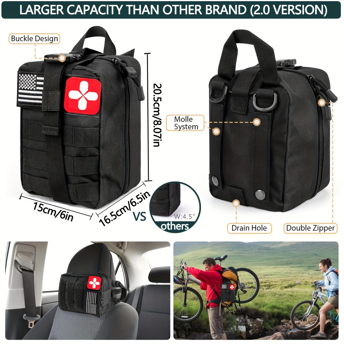 Survival Kit 320pcs Emergency Gear With First Aid Pouch