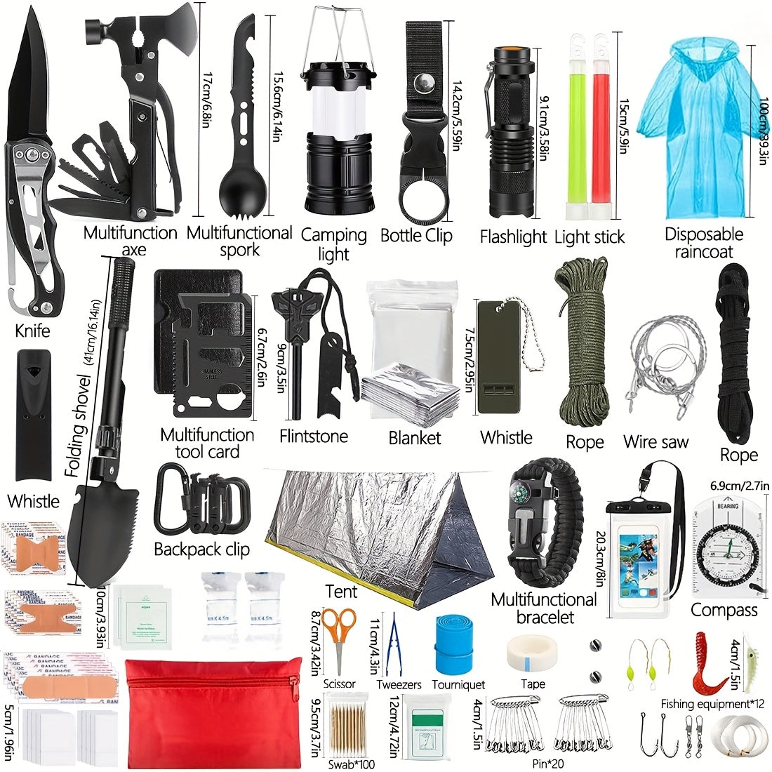 Ultimate Survival Kit First Aid Emergency Gear Multi Tool