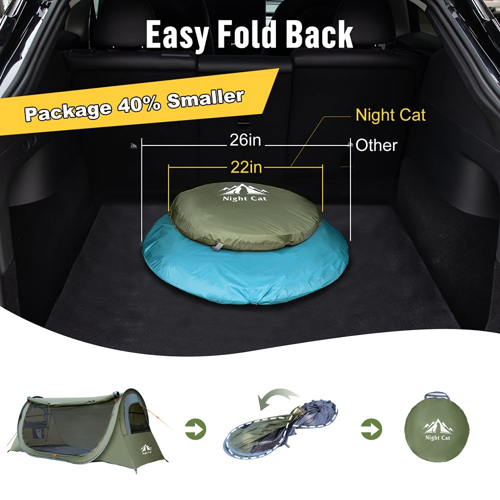 Night Cat Pop Up Camping Tent 1 Person Instant Setup - Health and Tech Solutions 25
