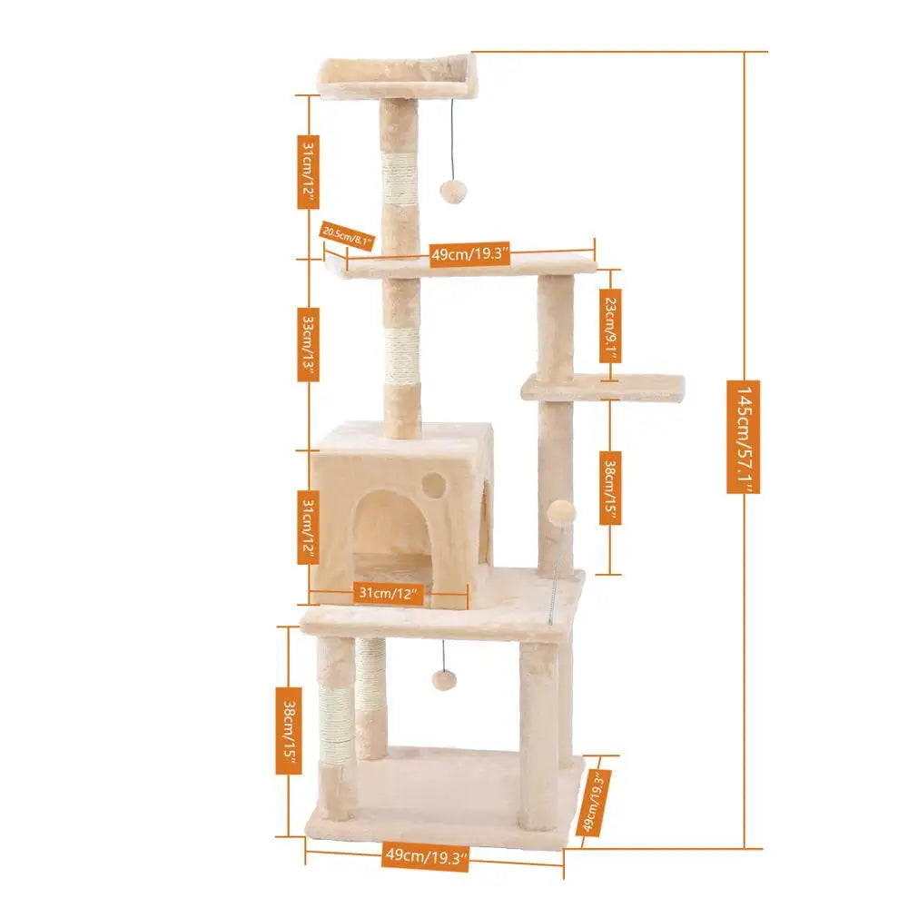 Cat Tree Condo with Scratch Post and Climbing Toys - Health and Tech Solutions 25