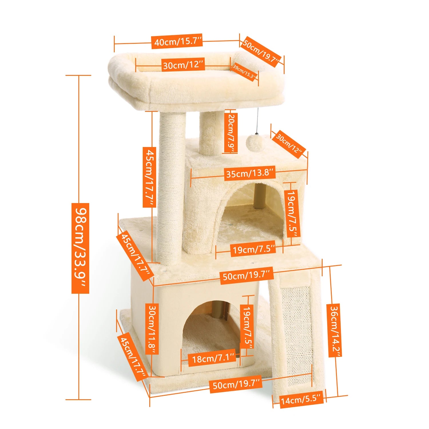 Cat Tree Condo with Scratch Post and Climbing Toys - Health and Tech Solutions 25