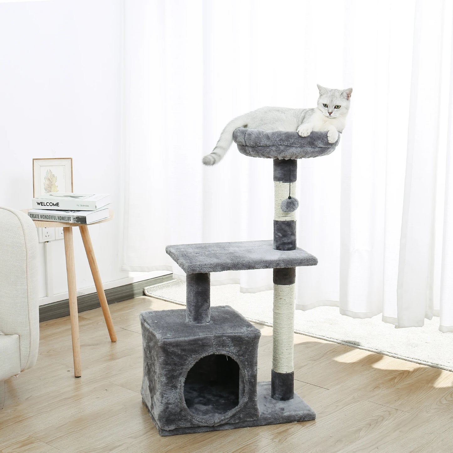 Cat Tree Condo with Scratch Post and Climbing Toys - Health and Tech Solutions 25