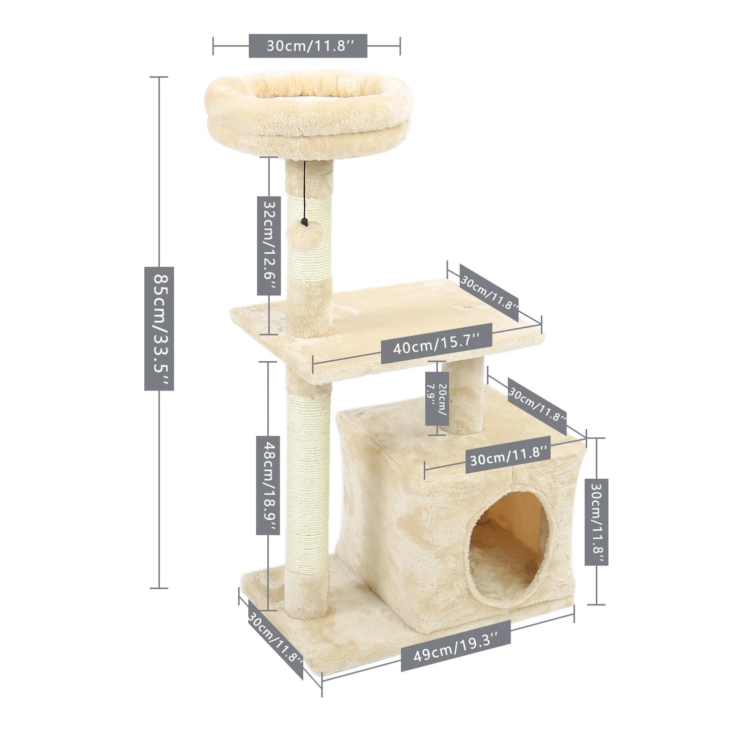 Cat Tree Condo with Scratch Post and Climbing Toys - Health and Tech Solutions 25