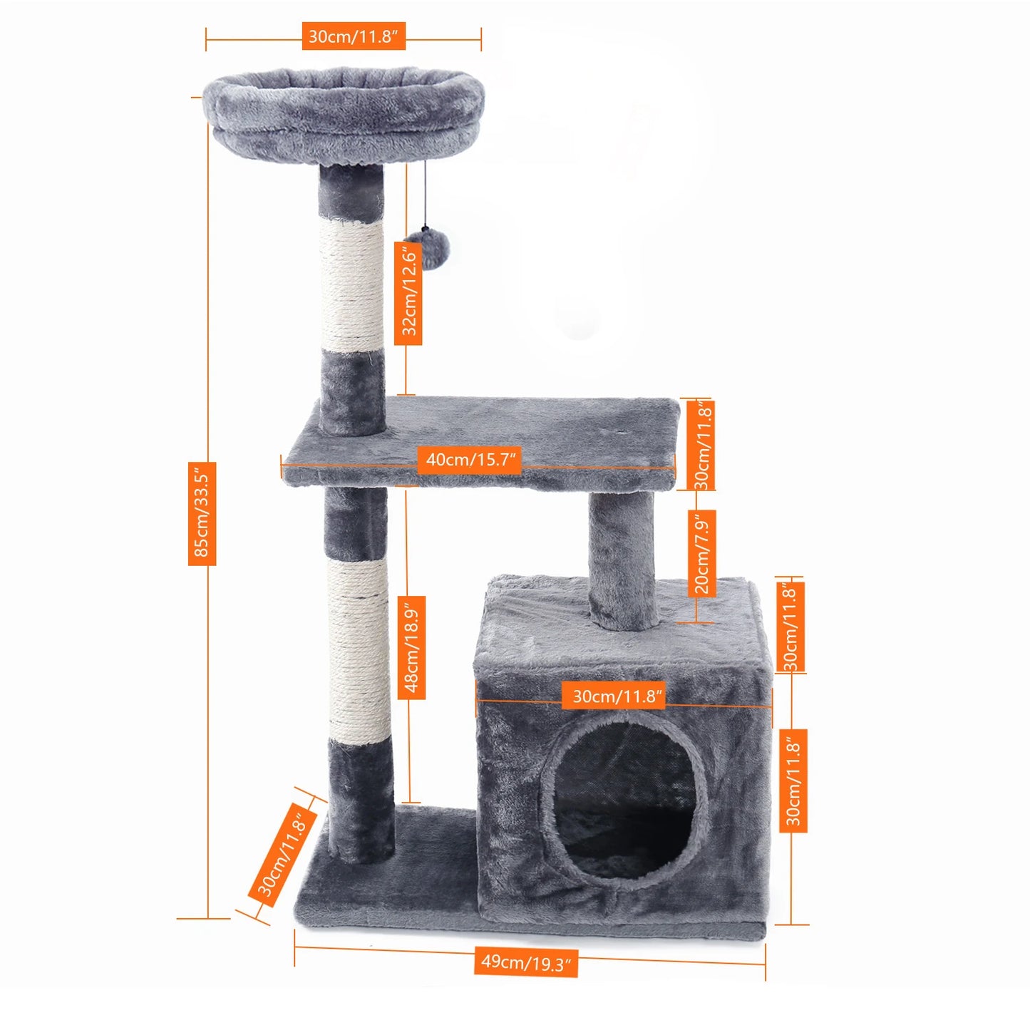 Cat Tree Condo with Scratch Post and Climbing Toys - Health and Tech Solutions 25