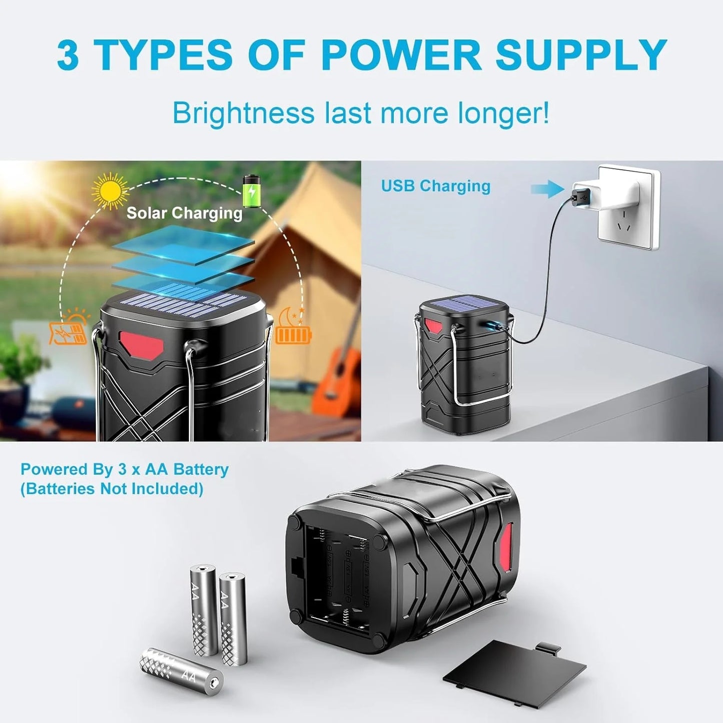 Rechargeable Solar Camping Lights 4 Pack for Outdoor Emergencies - Health and Tech Solutions 25