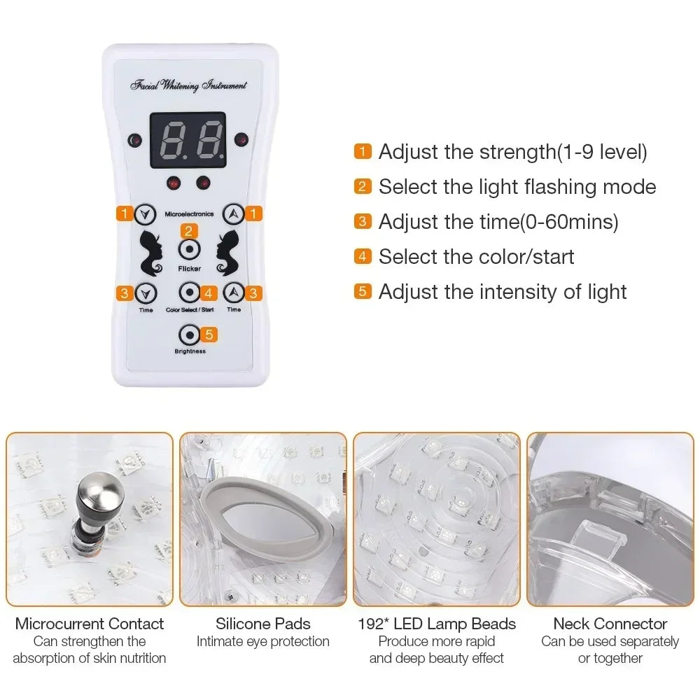 Foreverlily 7 Colors Light LED Facial Mask With Neck Treatment - Health and Tech Solutions 25