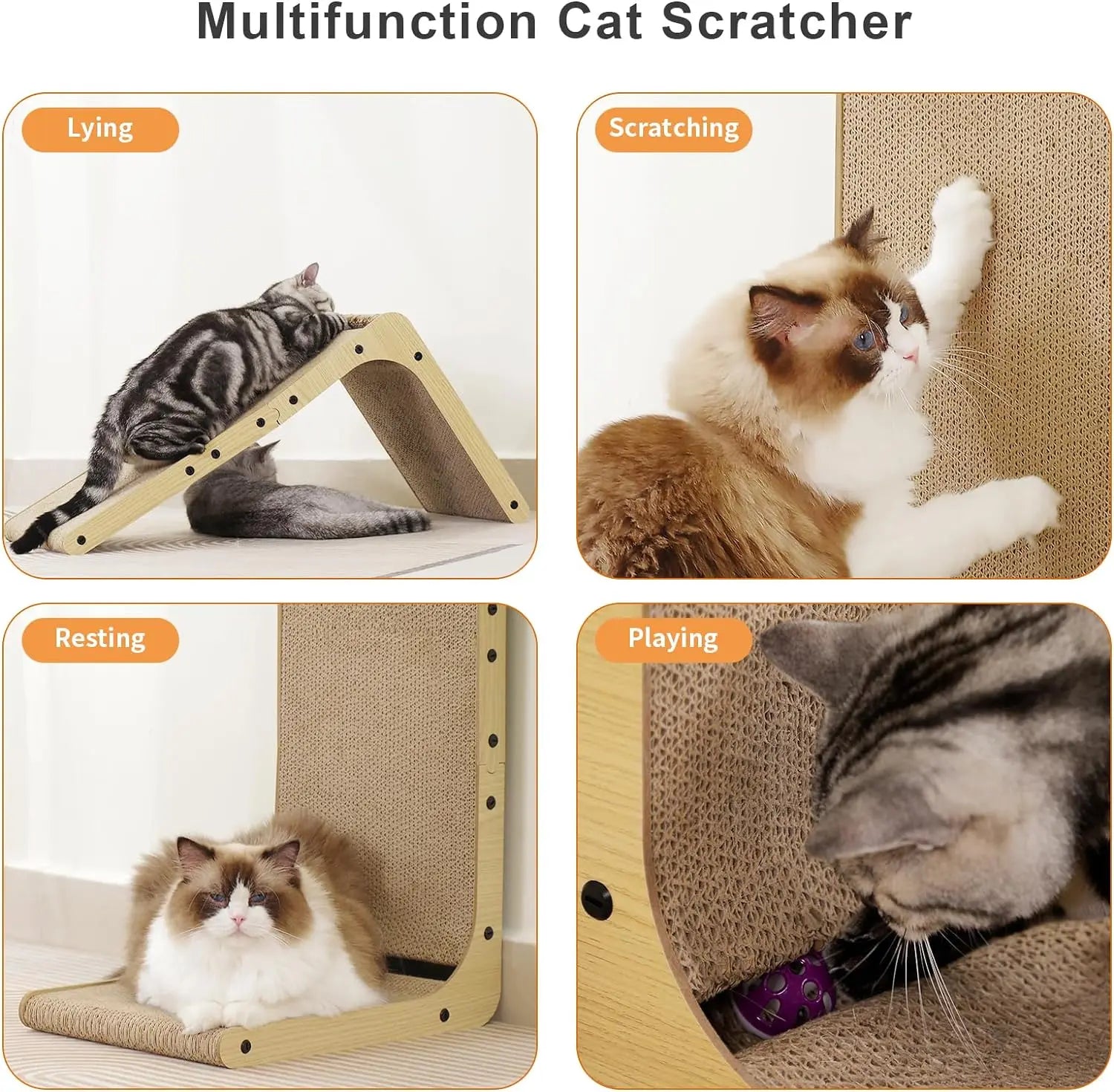 L Shape Cat Scratcher, 23.6 Inch Cardboard Scratch Pad - Health and Tech Solutions 25