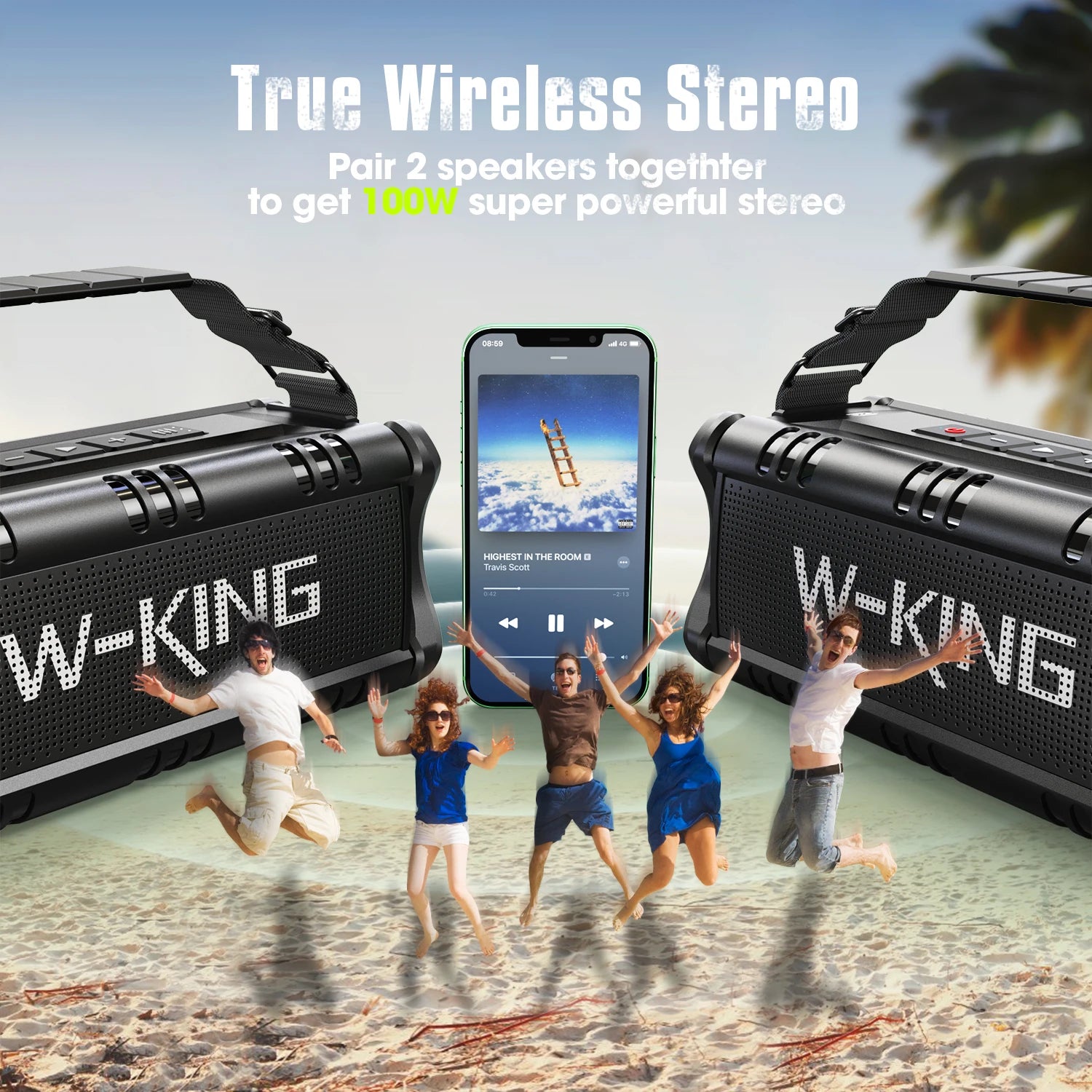 W King 90W Peak Bluetooth Speaker IPX6 Waterproof Outdoor - Health and Tech Solutions 25