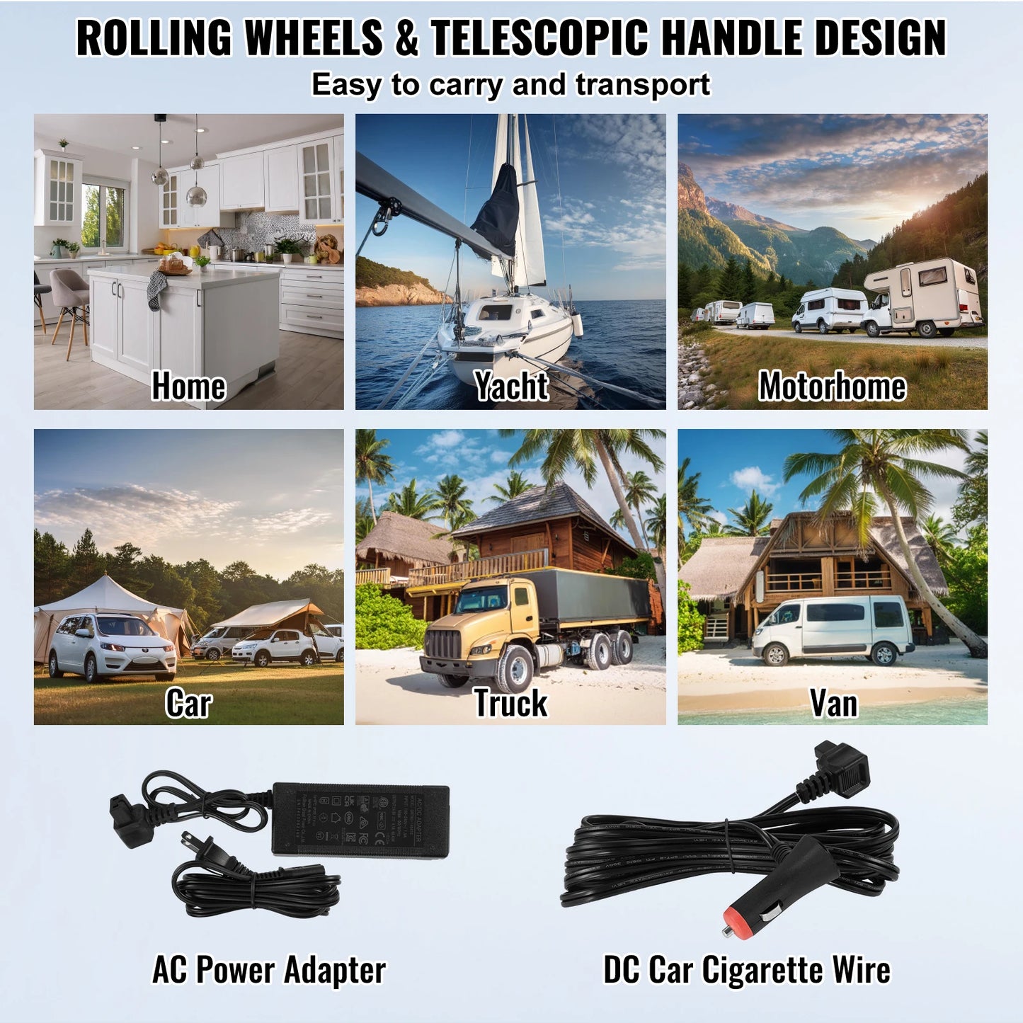 SucceBuy 38L/53L Portable Car Refrigerator Freezer Electric Mini Fridge Ice Box with Wheels Compressor for Camping Outdoor Car - Health and Tech Solutions 25