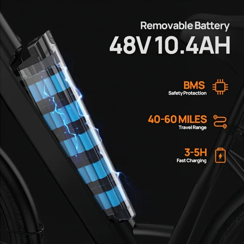 URLIFE Peak 750W E26 Electric Bike With Removable Battery - Health and Tech Solutions 25
