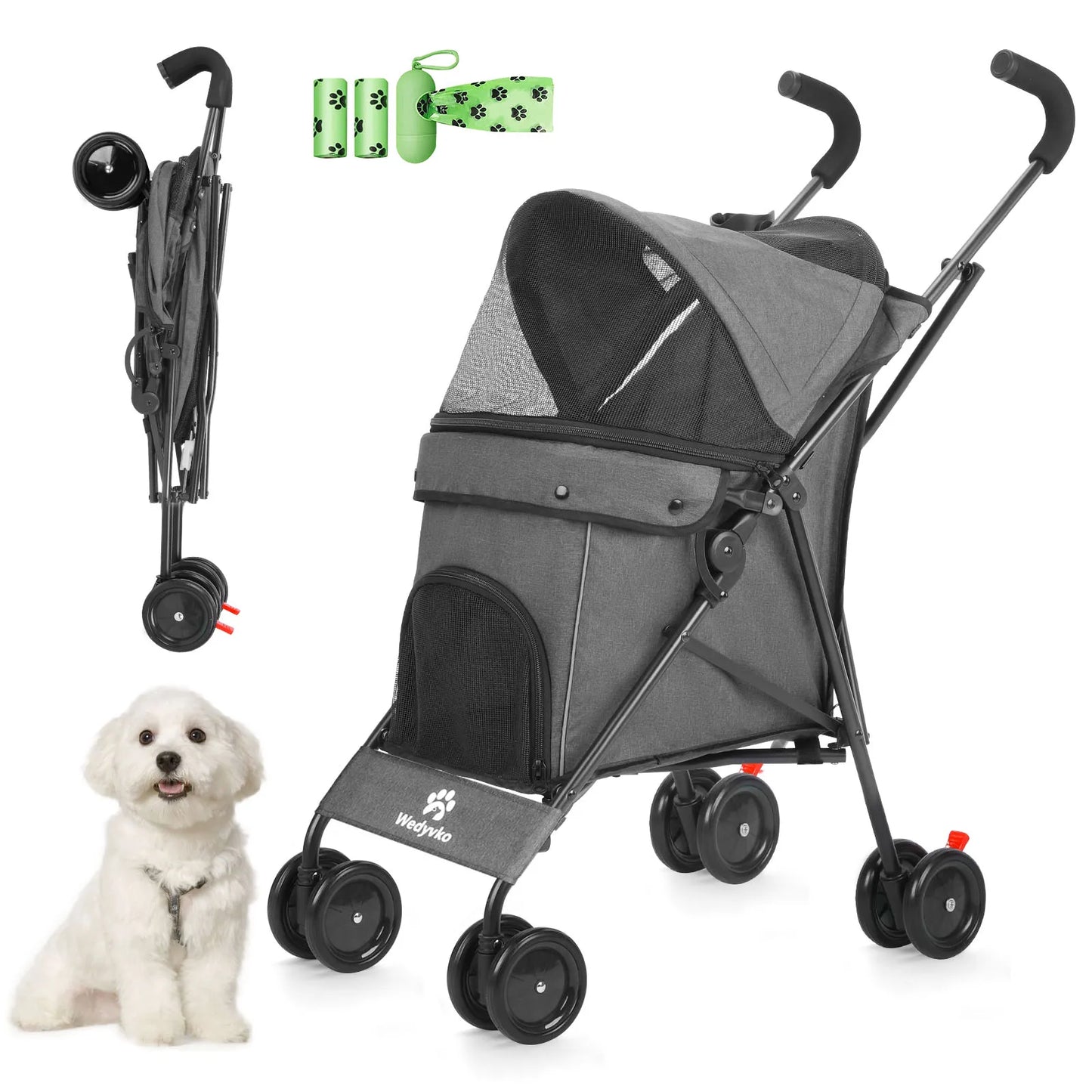 Pet Dog Stroller with Brakes for Outdoor Travel Adventures - Health and Tech Solutions 25