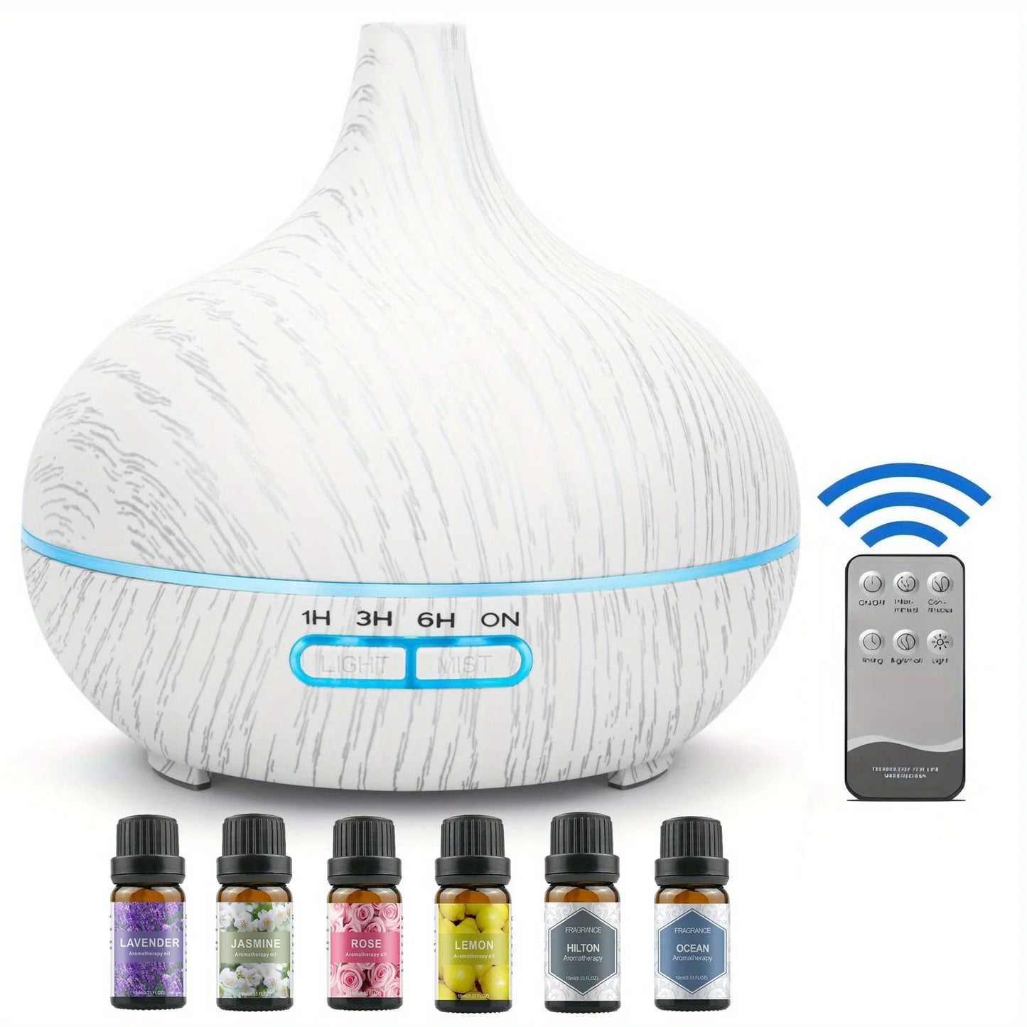 550ML Essential Oil Aroma Diffuser With 6-Bottle Oil Set - Health and Tech Solutions 25