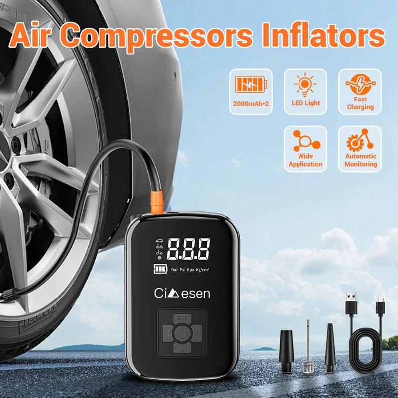 1pc Car Wireless Air Pump 150PSI Portable Electric Tire Inflator - Health and Tech Solutions 25