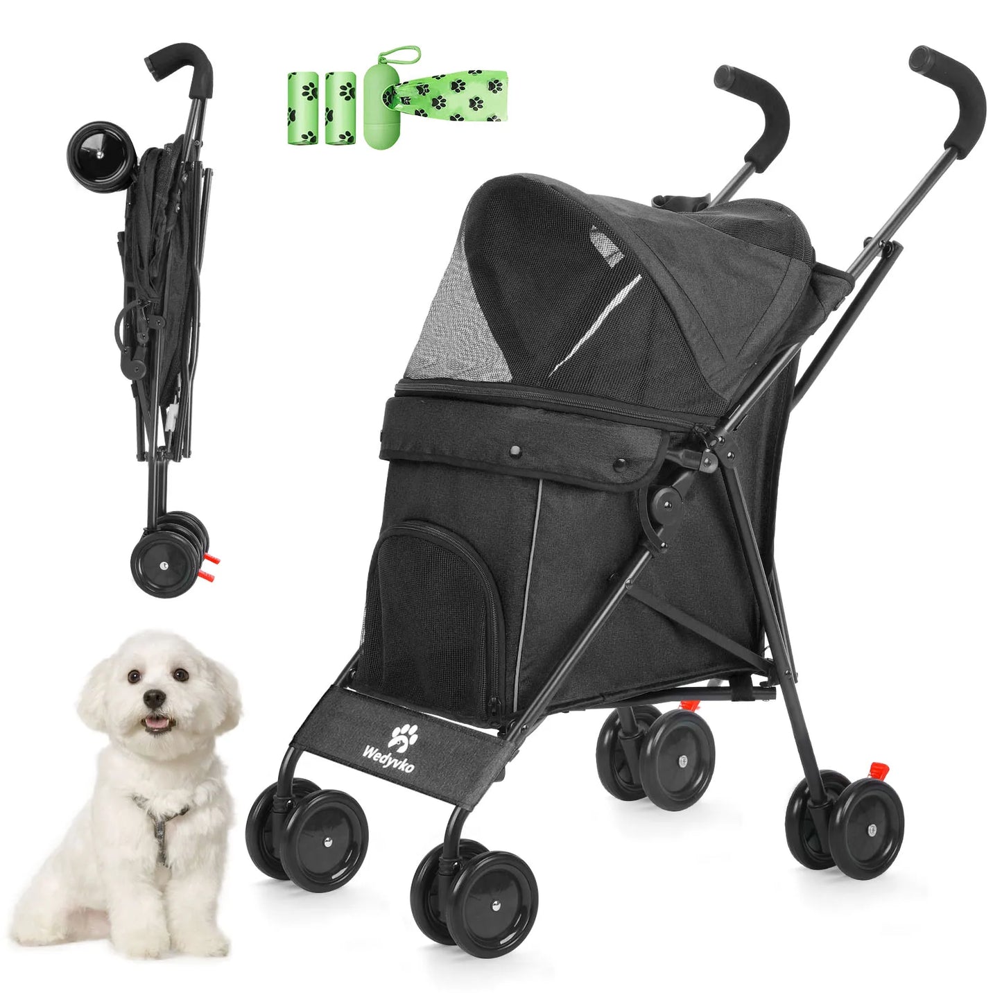 Pet Dog Stroller with Brakes for Outdoor Travel Adventures - Health and Tech Solutions 25