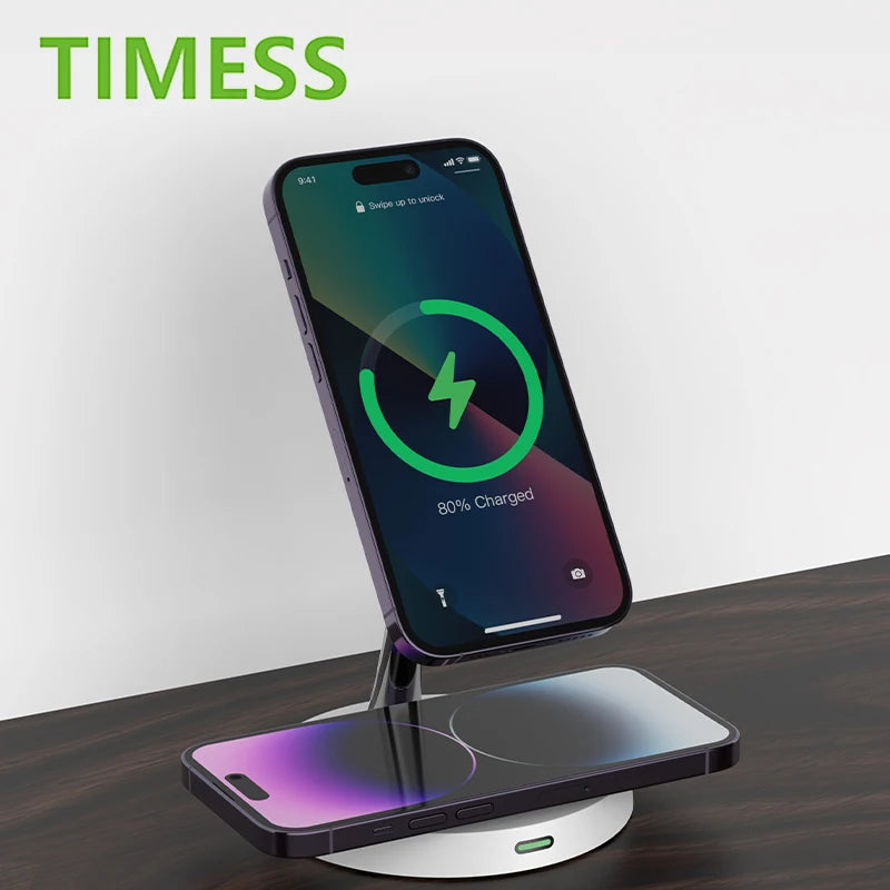 TIMESS 3 In 1 Magnetic Wireless Charger IPhone Watch - Health and Tech Solutions 25