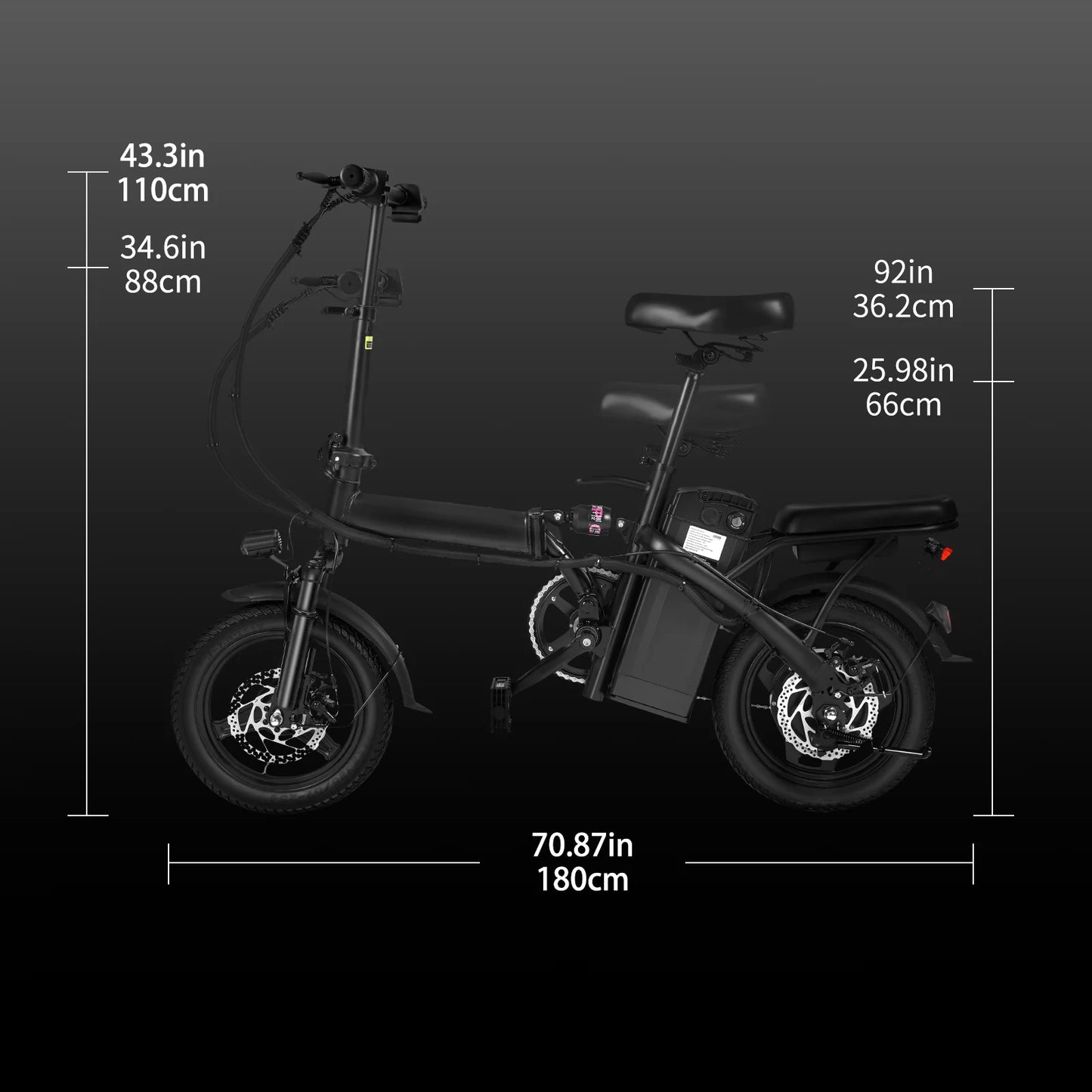 400W Dual Disc Brake Adult Foldable Electric Bicycle - Health and Tech Solutions 25