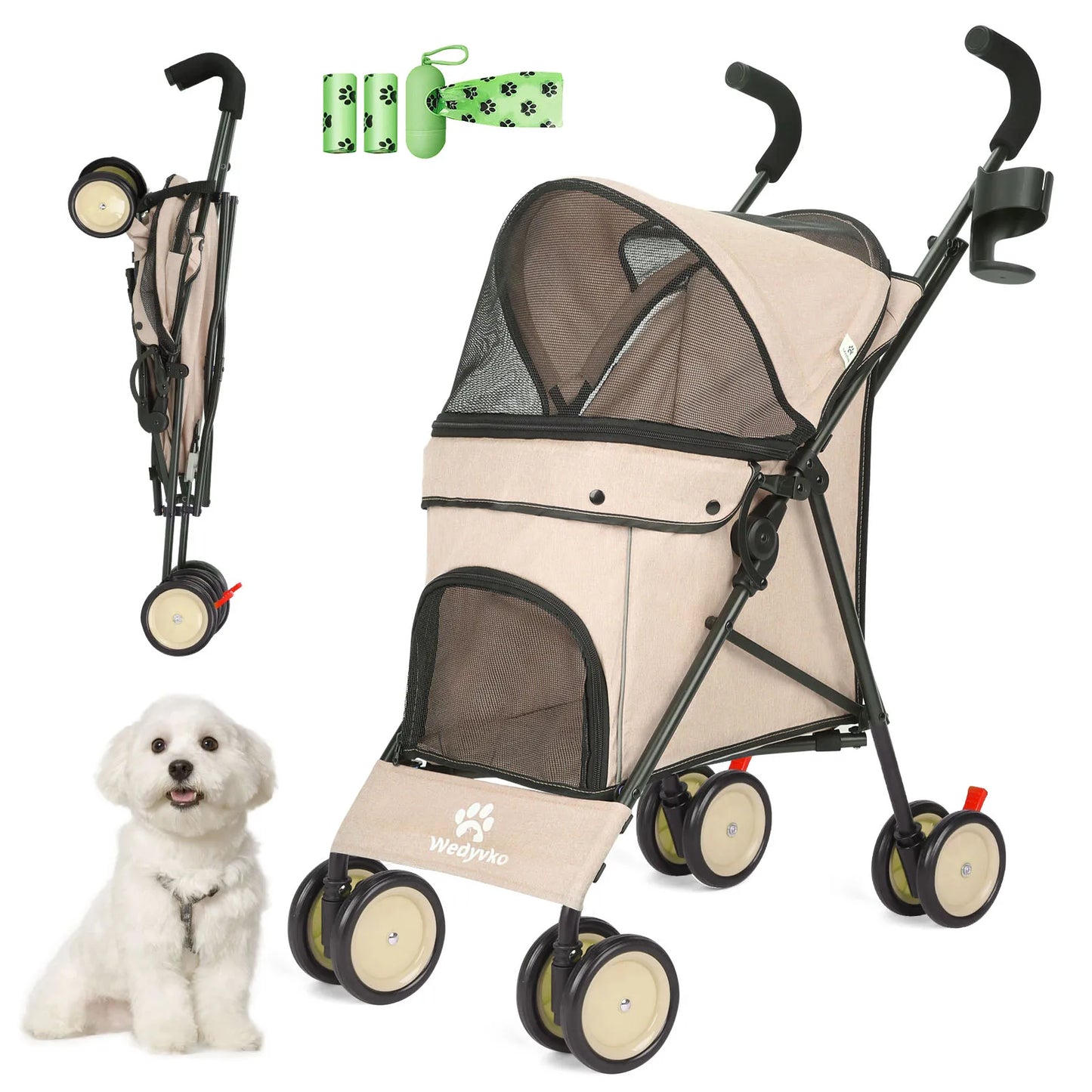 Pet Dog Stroller with Brakes for Outdoor Travel Adventures - Health and Tech Solutions 25
