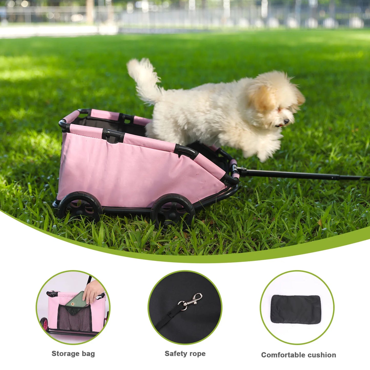 Folding Pet Stroller with 360 Degree Rotating Wheels for Dogs - Health and Tech Solutions 25