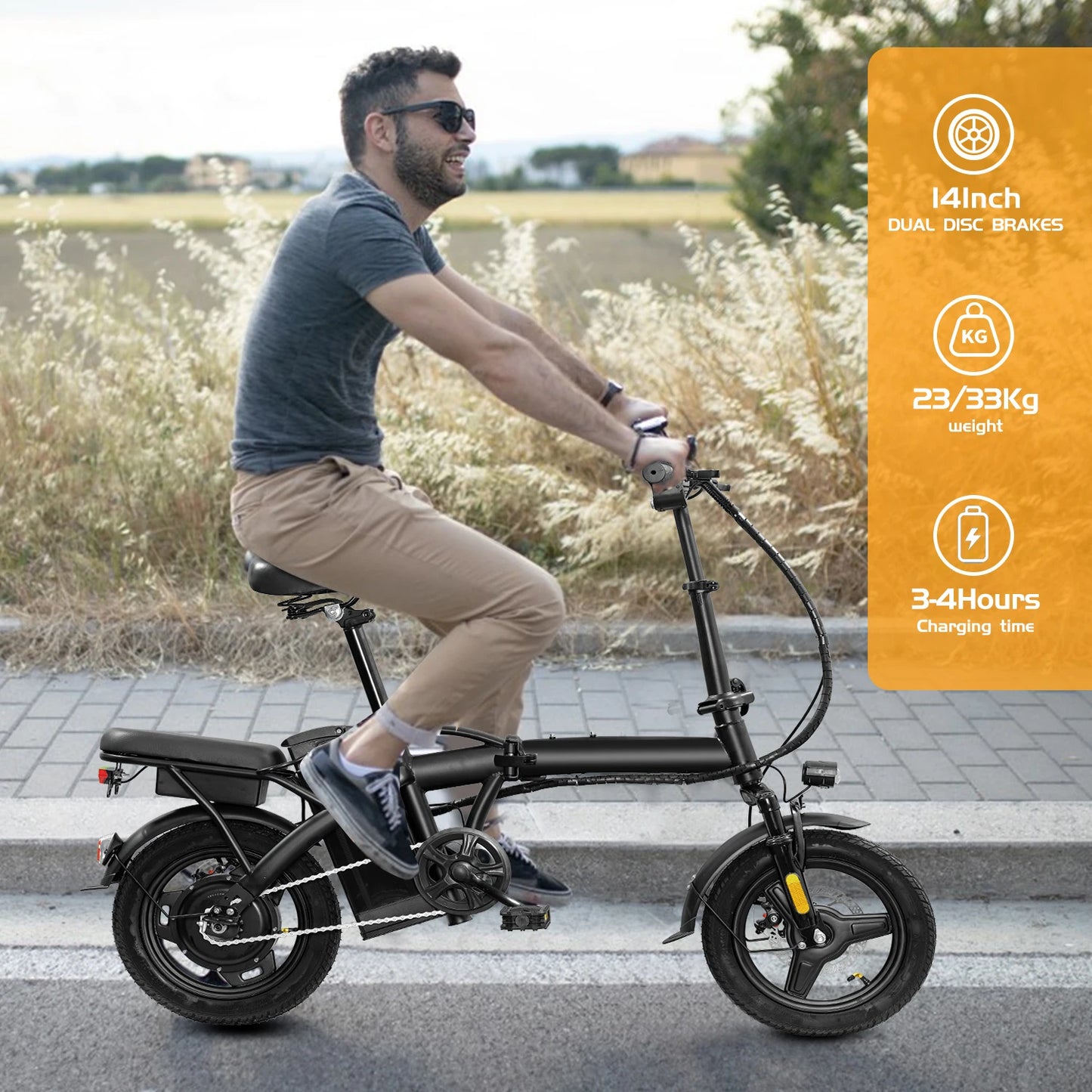 Folding Electric Bike for Adult With Basket 350W Lightweight - Health and Tech Solutions 25