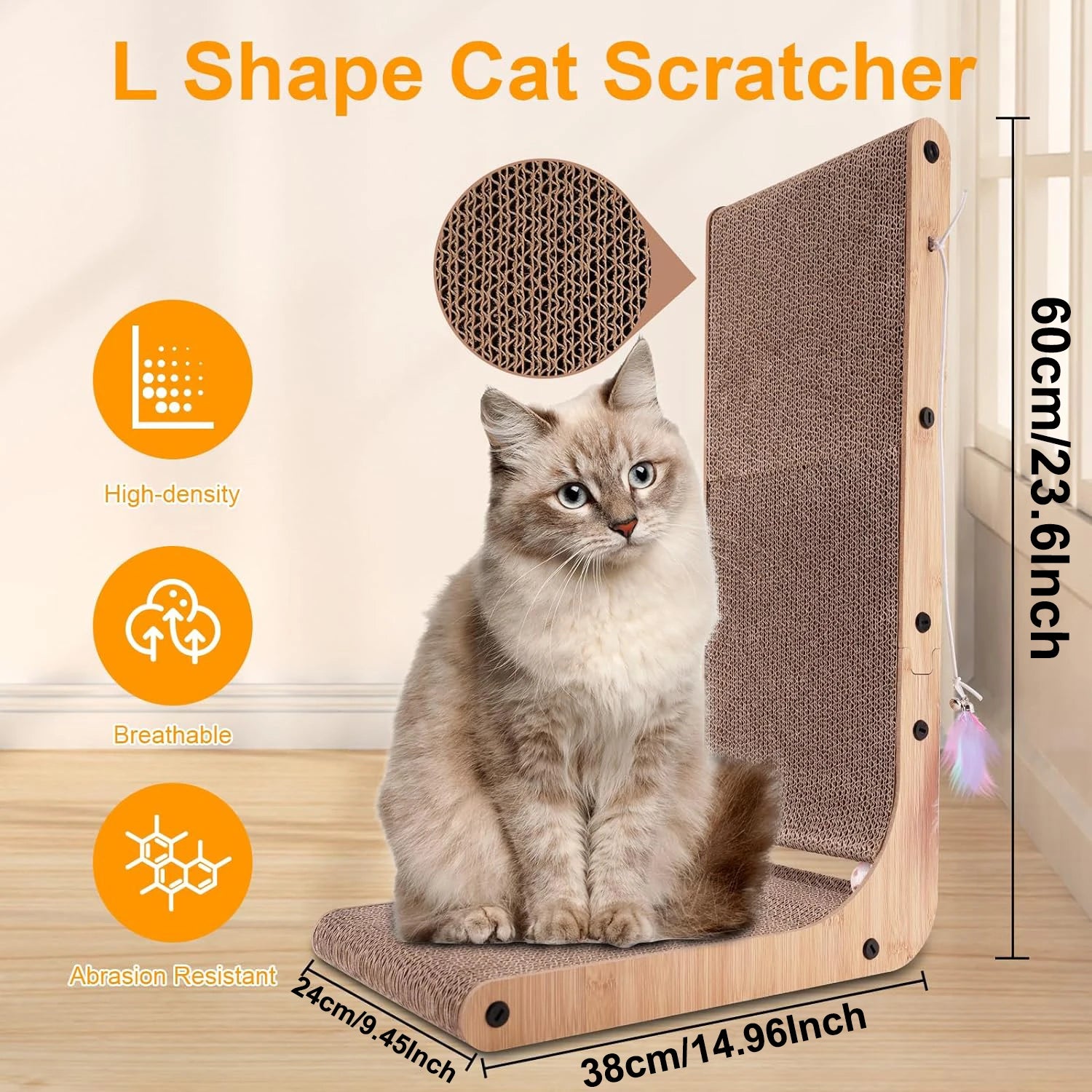 L Shape Cat Scratcher, 23.6 Inch Cardboard Scratch Pad - Health and Tech Solutions 25