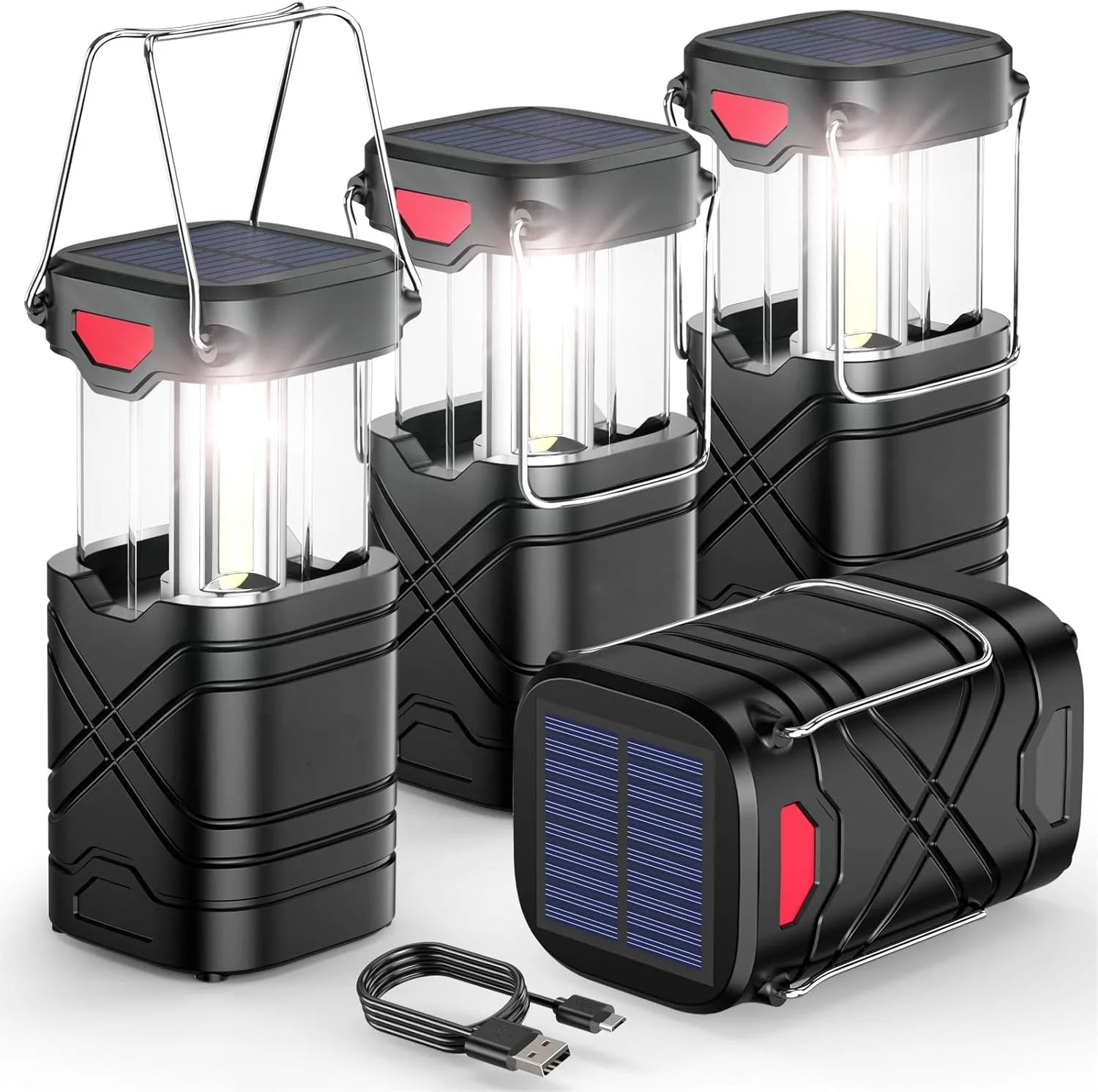 Rechargeable Solar Camping Lights 4 Pack for Outdoor Emergencies - Health and Tech Solutions 25