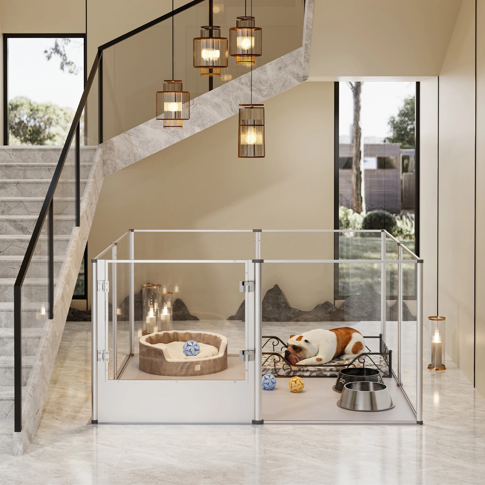 BingoPaw Acrylic Dog Playpen Fence With Waterproof Pad - Health and Tech Solutions 25