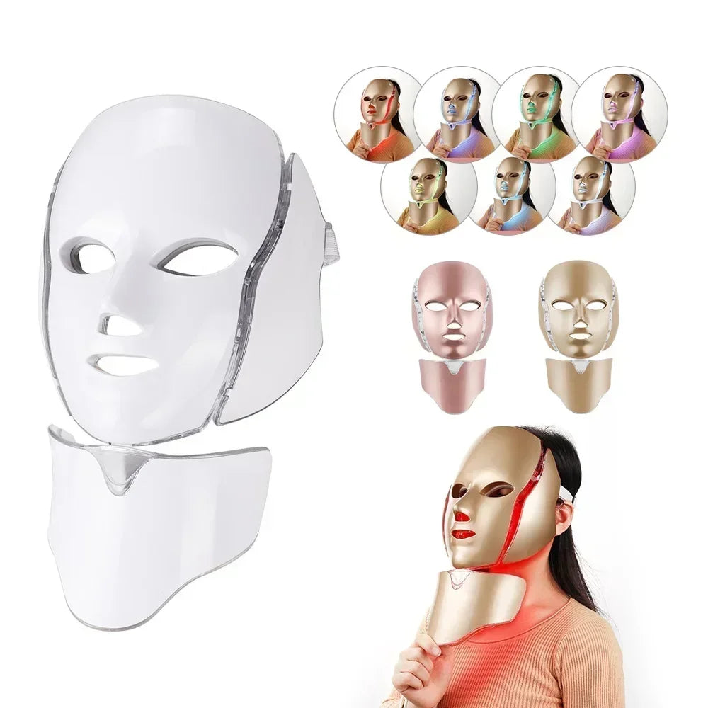 Foreverlily 7 Colors Light LED Facial Mask With Neck Treatment - Health and Tech Solutions 25