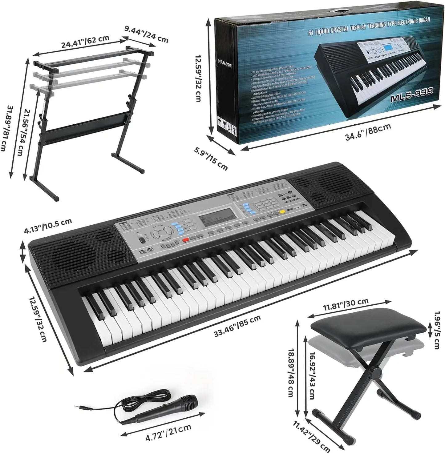 61 Key Keyboard Piano Digital Piano Set for Kids with Mic - Health and Tech Solutions 25