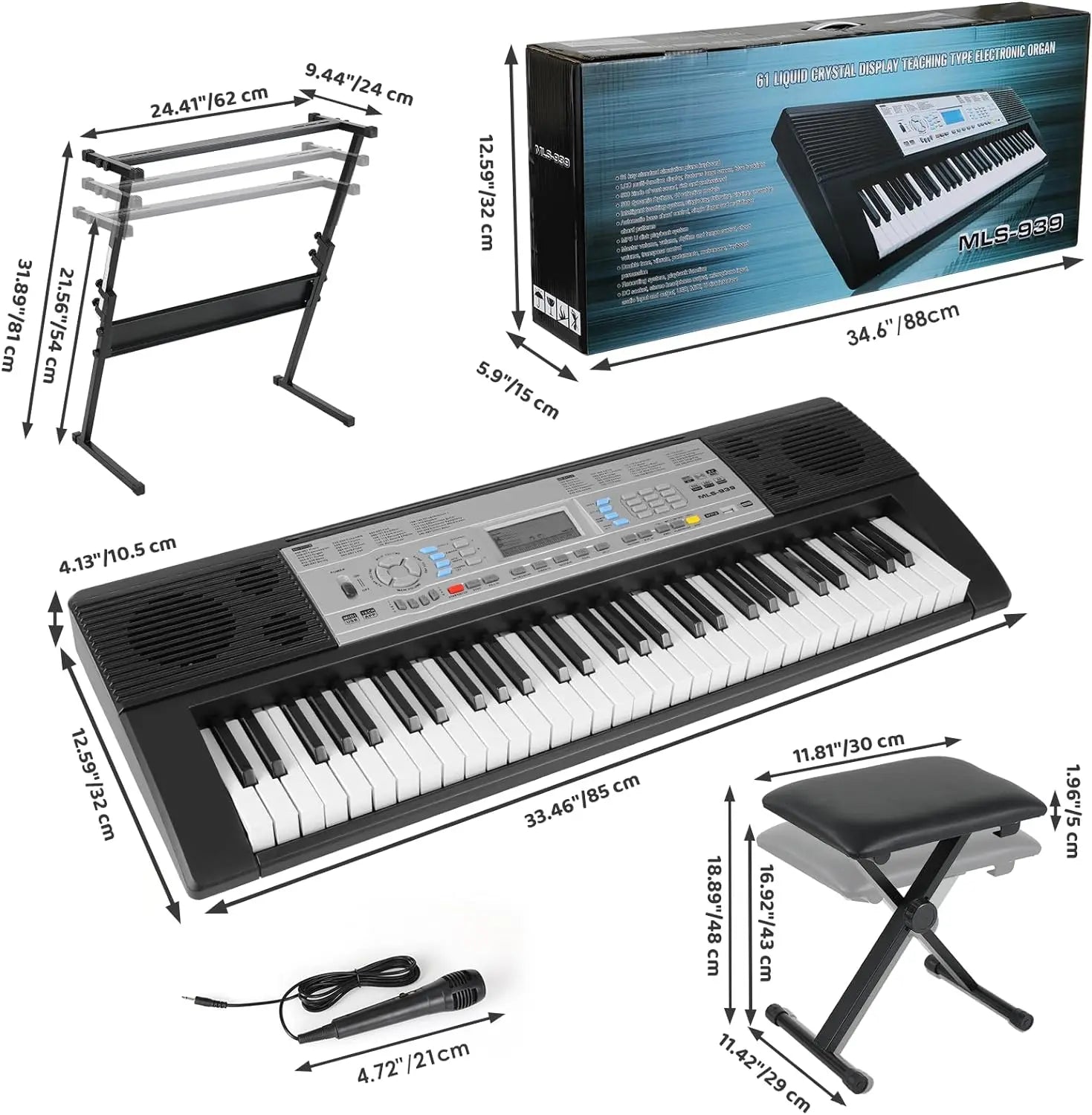 61 Key Keyboard Piano Digital Piano Set for Kids with Mic - Health and Tech Solutions 25