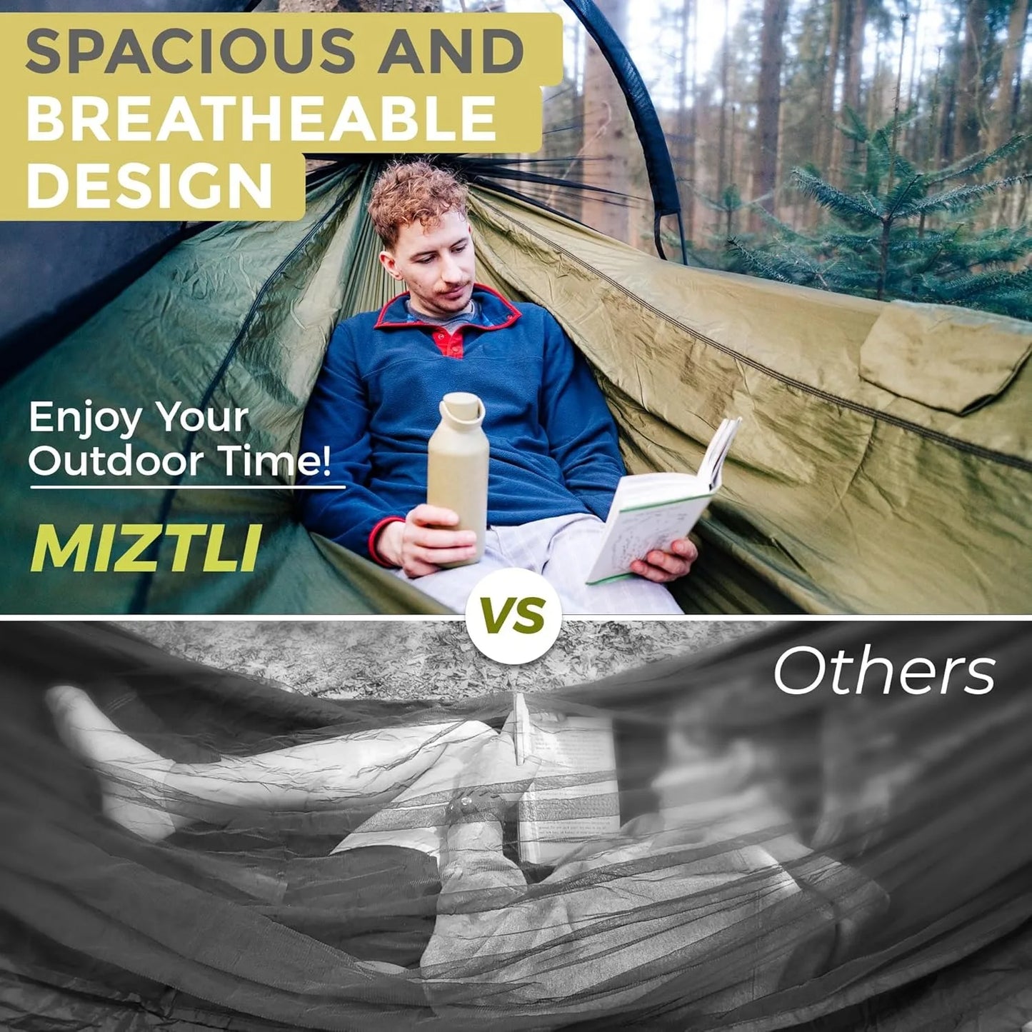 ZUIJI Camping Hammock Portable With Spacious Net And Straps - Health and Tech Solutions 25