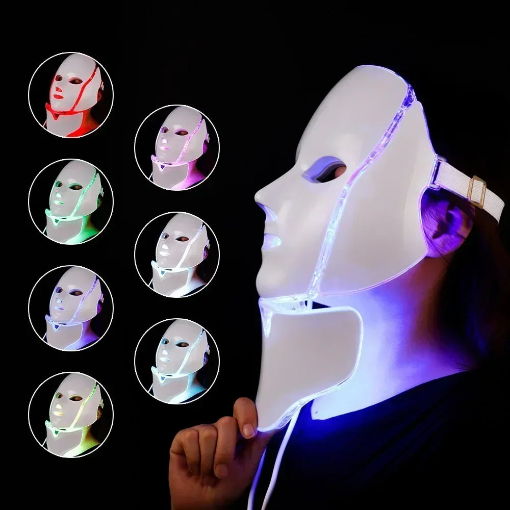 Foreverlily 7 Colors Light LED Facial Mask With Neck Treatment - Health and Tech Solutions 25