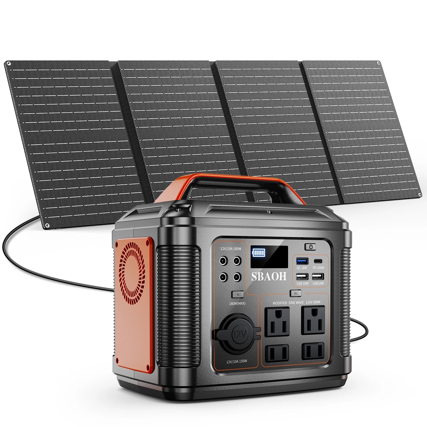 300W Portable Power Station 296Wh Camping Solar Generator Black - Health and Tech Solutions 25