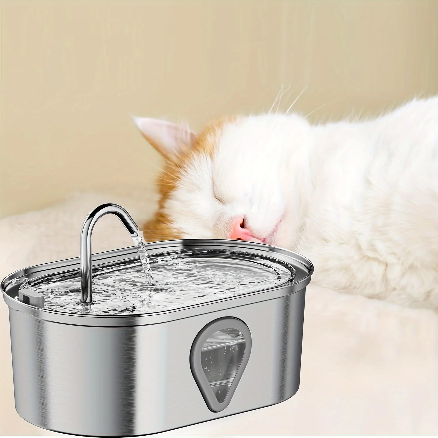 3.5L Large Capacity Pet Water Dispenser Automatic Stainless Steel Cat Water Fountain with LED Lighting - Health and Tech Solutions 25