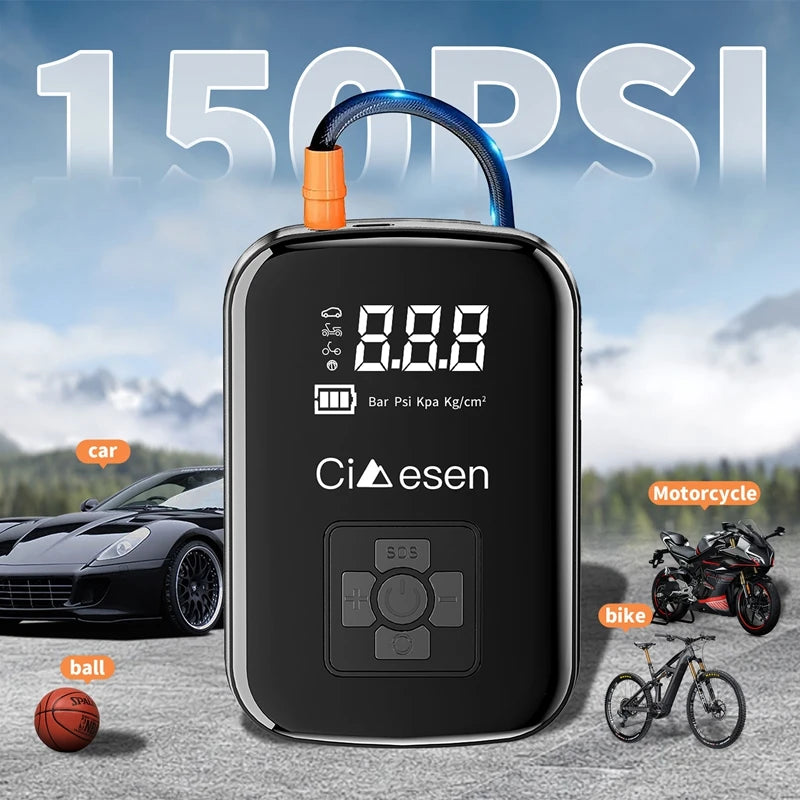 1pc Car Wireless Air Pump 150PSI Portable Electric Tire Inflator - Health and Tech Solutions 25