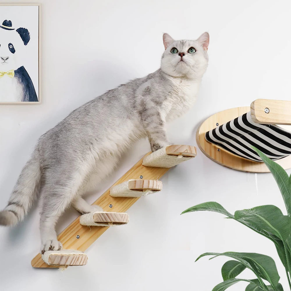 Wall Mounted Cat Hammock with Scratching Posts and Perch - Health and Tech Solutions 25