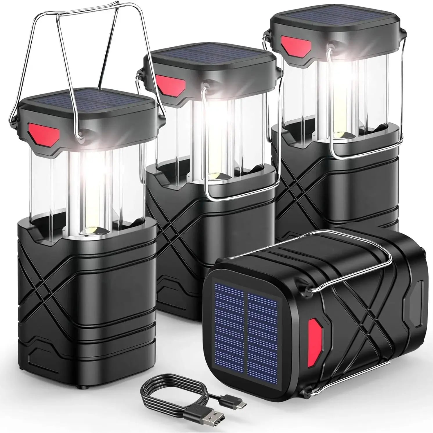 Rechargeable Solar Camping Lights 4 Pack for Outdoor Emergencies - Health and Tech Solutions 25