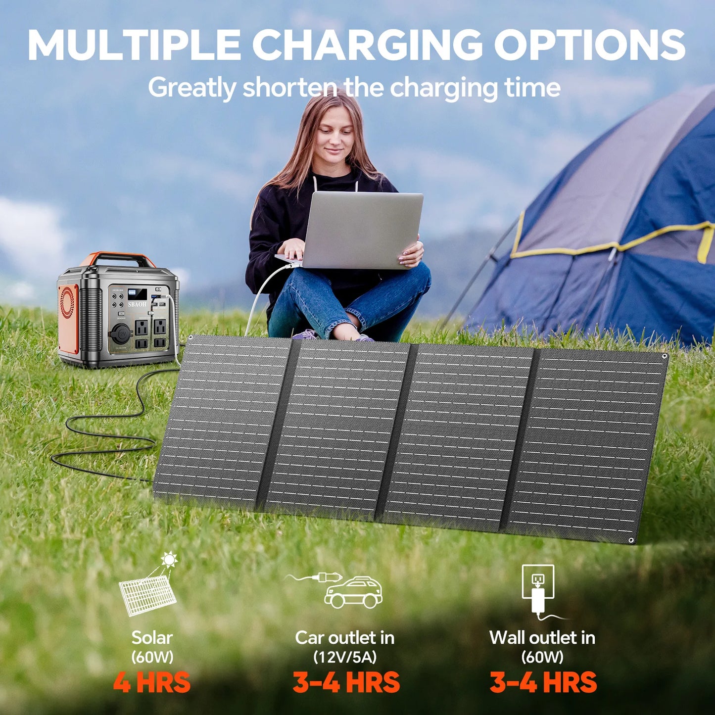 300W Portable Power Station 296Wh Camping Solar Generator Black - Health and Tech Solutions 25