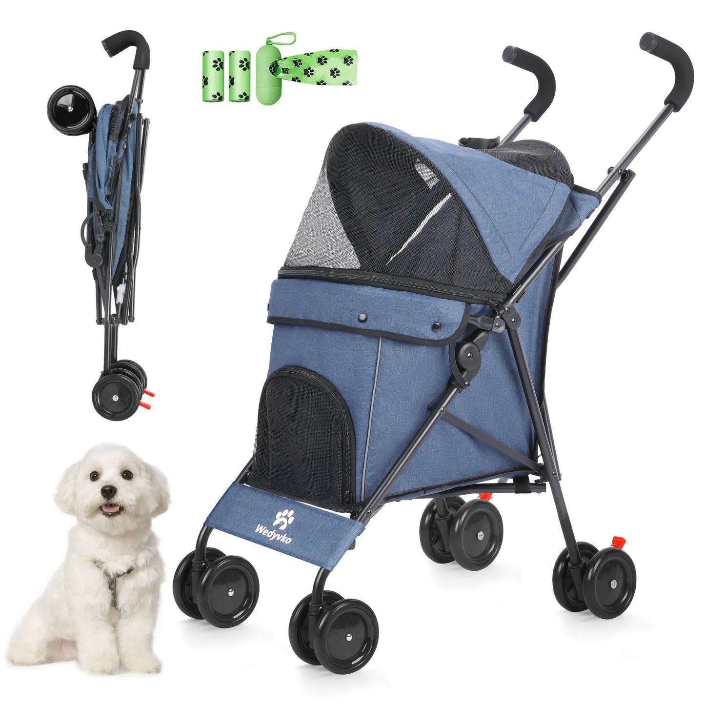 Pet Dog Stroller with Brakes for Outdoor Travel Adventures - Health and Tech Solutions 25