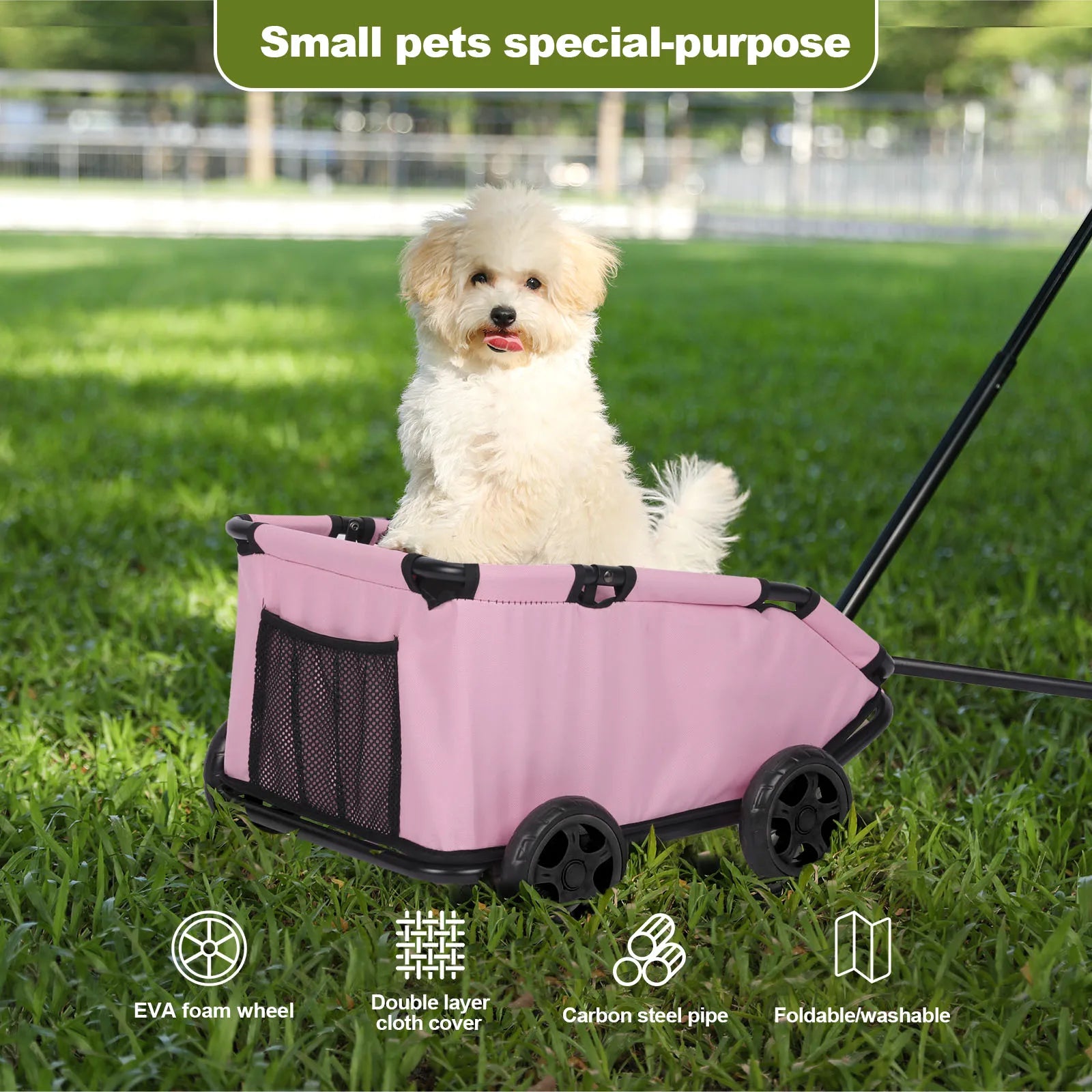 Folding Pet Stroller with 360 Degree Rotating Wheels for Dogs - Health and Tech Solutions 25