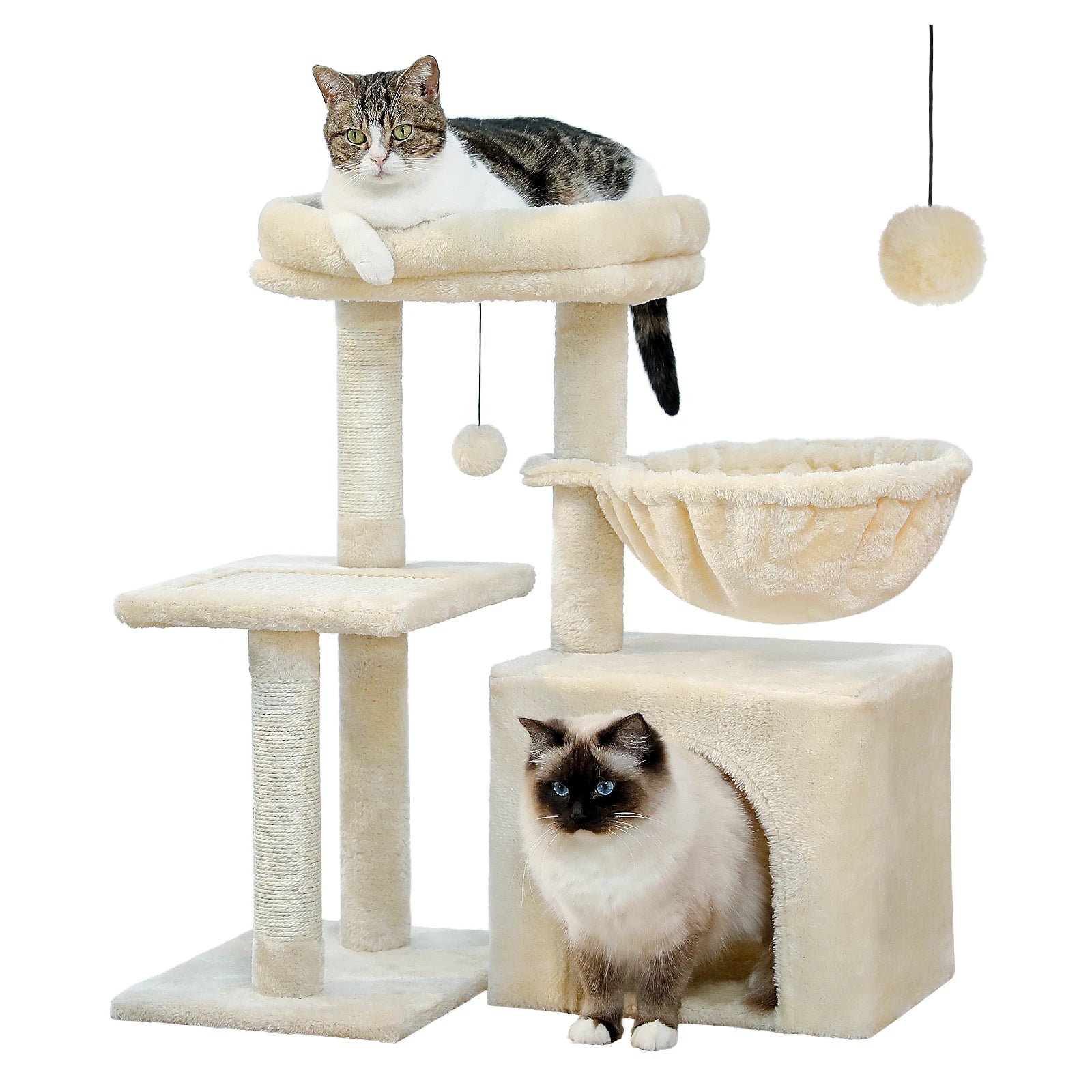 Cat Tree Cat Tower for Indoor Cats with Hammock Grey - Health and Tech Solutions 25
