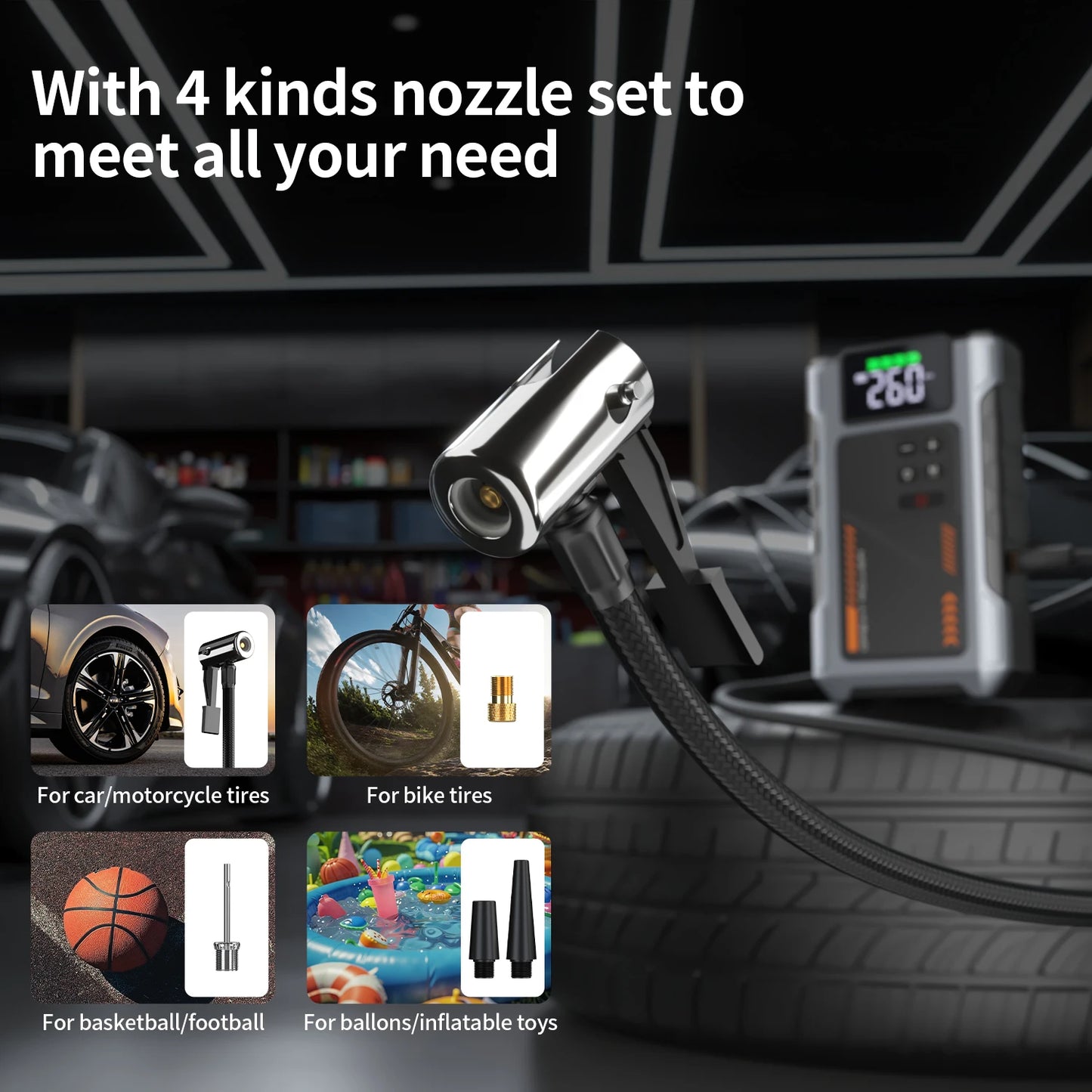 Portable Car Jump Starter With Air Compressor 3000A Peak - Health and Tech Solutions 25