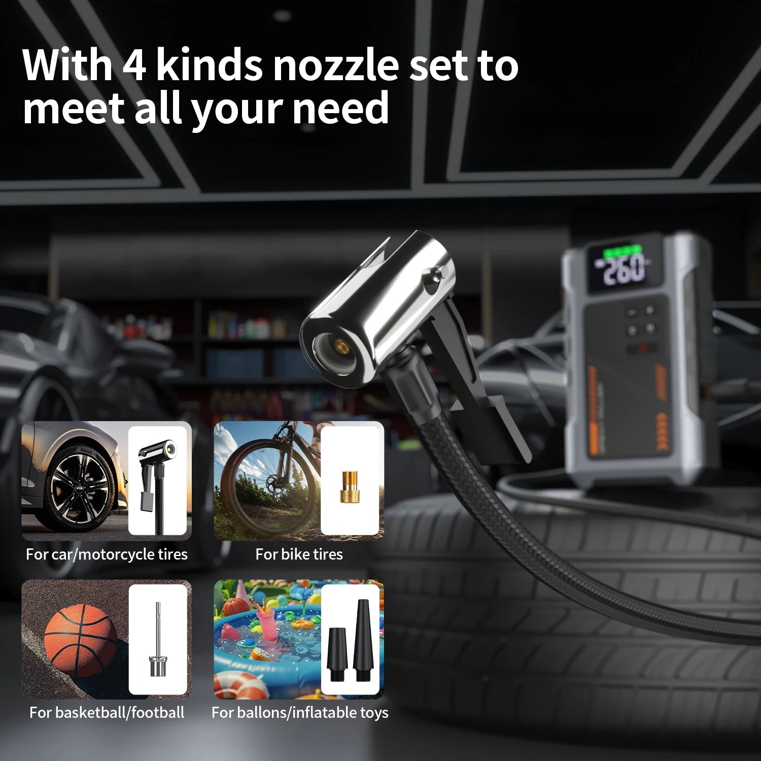 Portable Car Jump Starter With Air Compressor 3000A Peak - Health and Tech Solutions 25