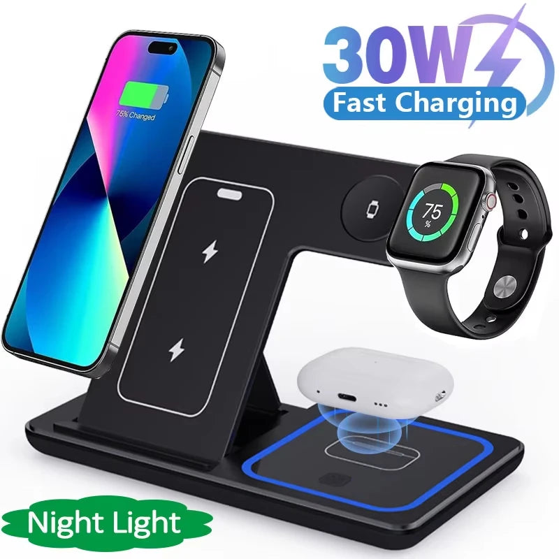 Health and Tech Solutions 25 Foldable 3in1 Wireless Charger - Health and Tech Solutions 25