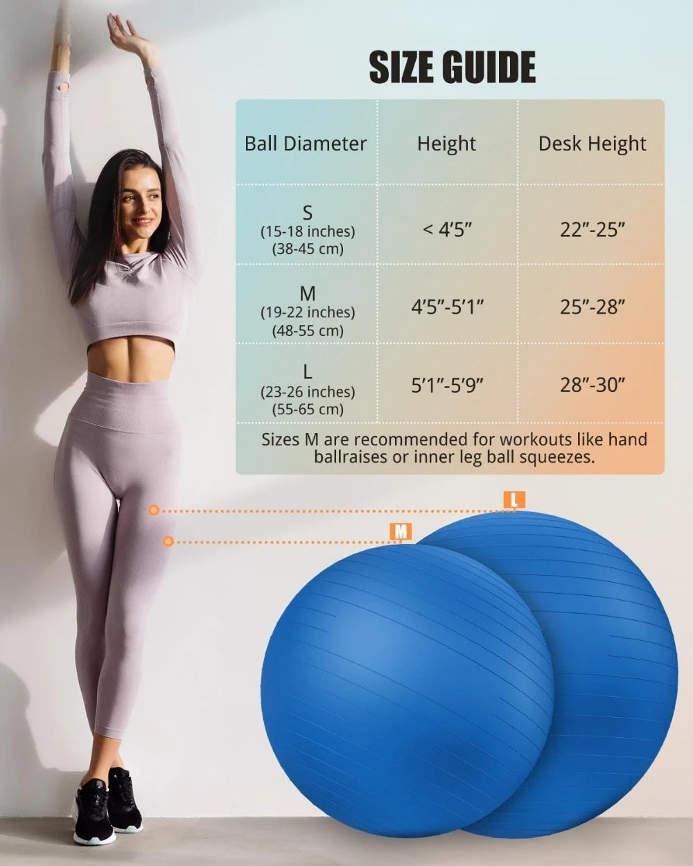 Yoga Ball Workout Ball, Explosion-proof Anti-Slip Stability Ball - Health and Tech Solutions 25