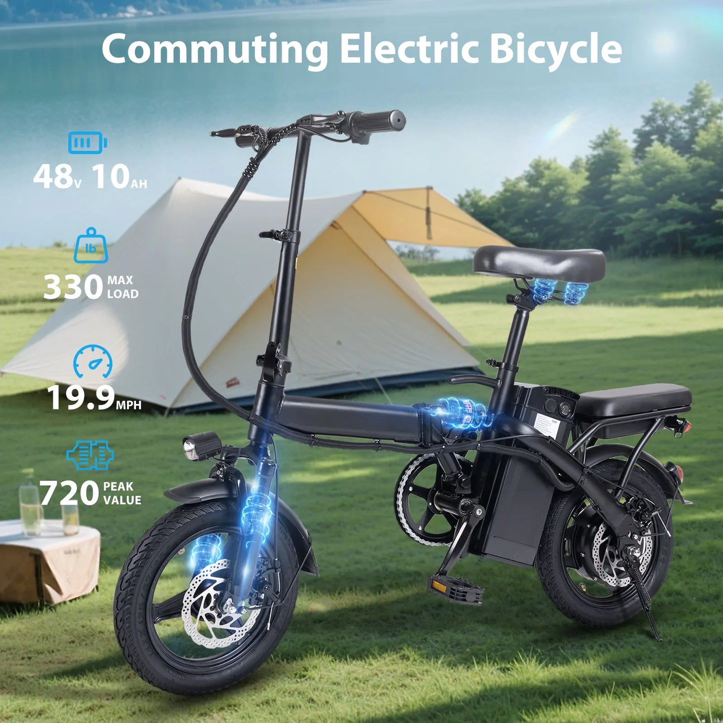 400W Dual Disc Brake Adult Foldable Electric Bicycle - Health and Tech Solutions 25