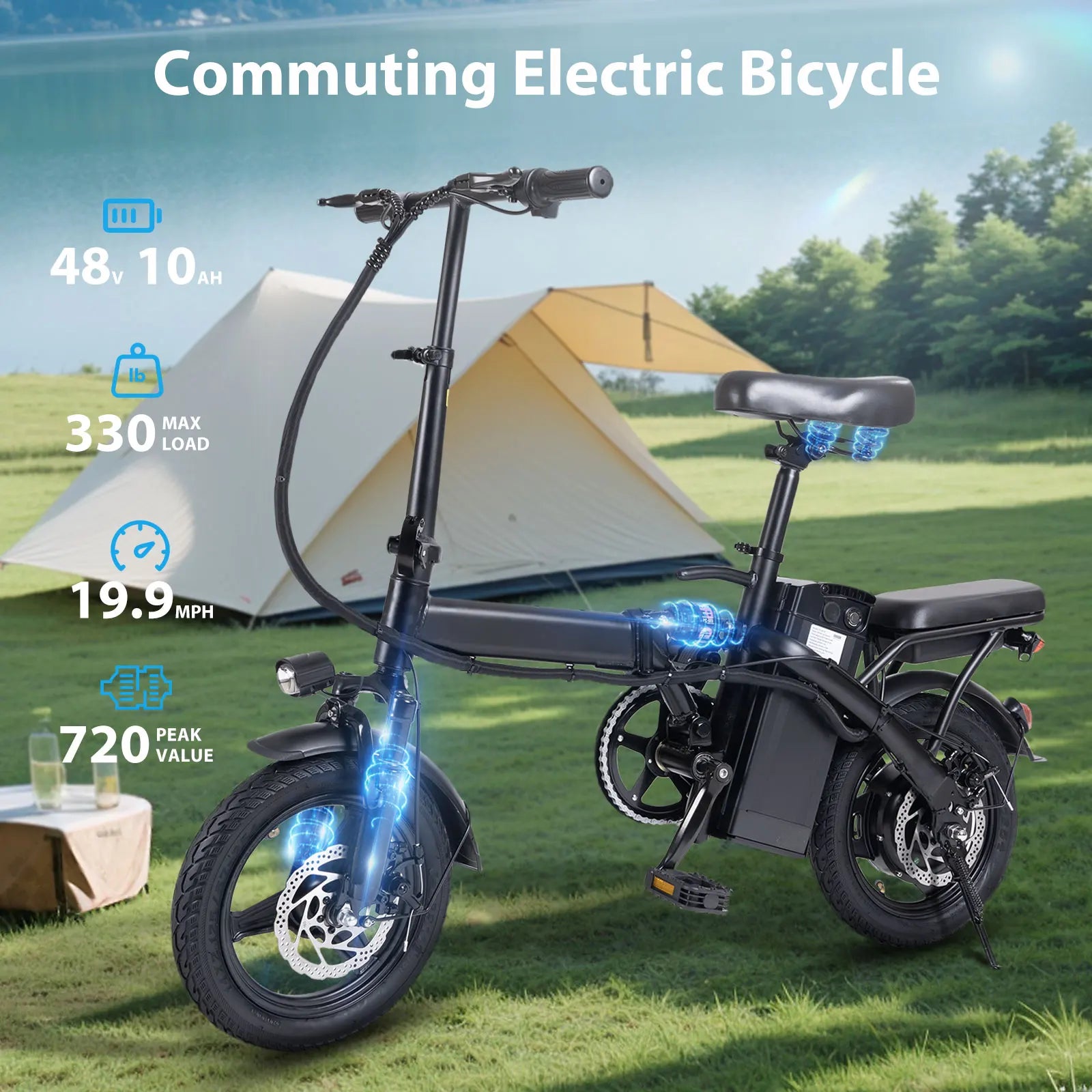 400W Dual Disc Brake Adult Foldable Electric Bicycle - Health and Tech Solutions 25