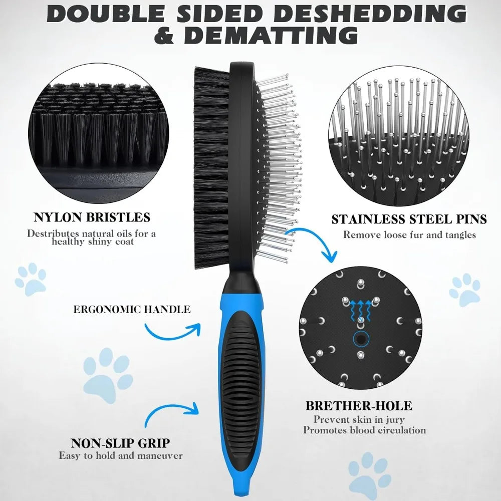 2PCS Double-Sided Dog Grooming Bath Brush Set - Health and Tech Solutions 25